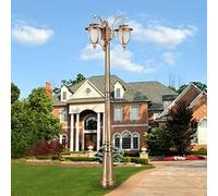 SaryEdge Lámpara de Columna Moderna de Cristal Impermeable para Exteriores, farola de jardín Sencilla e Impermeable, luz de alumbrado público E27, decoración para Puerta de v,195cm