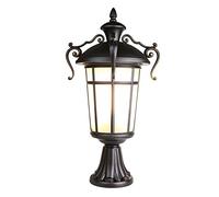 SaryEdge Lámpara de Mesa de Exterior de Aluminio Continental, lámpara de Columna, luz de Poste de Calle de jardín, Farol de césped de Vidrio, Farol de Paisaje, tradición Vict,