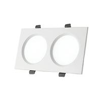 SaryEdge Lámpara de Techo LED Ultrafina 10W18W24W36W Downlight Cuadrado de Doble Cabezal Luz cálida 3000K Downlight LED empotrable Luz de Techo empotrada Disco de luz LED, Blanco-,White-18W