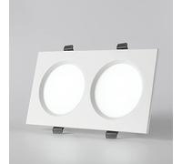 SaryEdge Lámpara empotrable LED Cuadrada de Doble Cabezal 10W18W24W36W Downlight 6000K Luz fría Focos Lámparas de Techo para Interiores Montaje Empotrado Negro/Blanco, Blanco-10W,White-10W