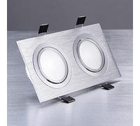 SaryEdge Lámpara LED Cuadrada empotrable de 6W-36W, focos LED de Doble Cabezal para Sala de Estar e Isla de Cocina, downlights Negros/cromados de luz fría de 6000K, Cromo-2 * 18W, c,Chrome-2 * 18W