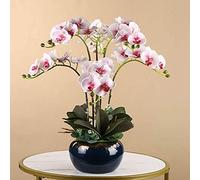SaryEdge Maceta de orquídeas Artificiales, Flores Artificiales Creativas de Phalaenopsis para decoración de Bodas y Salas de Estar.,