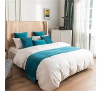 SaryEdge Manta para el pie de Cama, Caminos de Cama y Bufandas Acolchadas, y Fundas de Almohada a Juego para Hotel, Azul Cielo - 2 Fundas de Almohada de 55x55 cm,Sky Blue-2 x Pillowcase 55x55cm