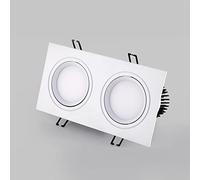 SaryEdge Panel de Techo Rectangular sin Carcasa, Downlight de Doble Cabezal con cardán, luz empotrable Tipo oblea de 10W-60W, luz de Disco Giratorio Negro/Blanco, A-14W, A-14W,A-14W