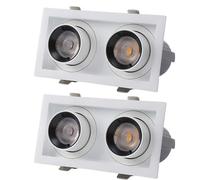 SaryEdge Paquete de 2 focos LED empotrables de Doble Cabezal con embellecedor Deflector | Luz empotrable Ajustable con cardán | Foco LED Tipo Ojo de Buey con CRI 90+ | Foco empotr,20w*2-White Light