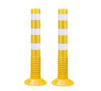 SaryEdge Poste delimitador de tráfico, Cono delimitador de tráfico con Base Desmontable, bolardo Reflectante de Seguridad para estacionamiento, Barra para Garaje/Obra/re，Yellow-2 Pcs