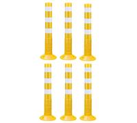 SaryEdge Poste delimitador de tráfico, Cono delimitador de tráfico con Base Desmontable, bolardo Reflectante de Seguridad para estacionamiento, Barra para Garaje/Obra/re，Yellow-6 Pcs