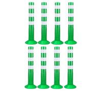 SaryEdge Poste delimitador de tráfico, Cono delimitador de tráfico con Base Desmontable, bolardo Reflectante de Seguridad para estacionamiento, Barra para Garaje/Obra/re，Green-8 Pcs