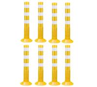 SaryEdge Poste delimitador de tráfico, Cono delimitador de tráfico con Base Desmontable, bolardo Reflectante de Seguridad para estacionamiento, Barra para Garaje/Obra/re，Yellow-8 Pcs