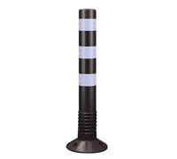 SaryEdge Poste delimitador de tráfico, Cono delimitador de tráfico con Base Desmontable, bolardo Reflectante de Seguridad para estacionamiento, Barra para Garaje/Obra/re，Black-1 Pcs