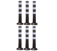 SaryEdge Poste delimitador de tráfico, Cono delimitador de tráfico con Base Desmontable, bolardo Reflectante de Seguridad para estacionamiento, Barra para Garaje/Obra/re，Black-6 Pcs