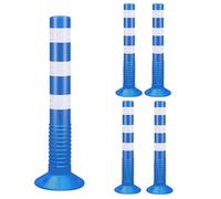 SaryEdge Poste delimitador de tráfico, Cono delimitador de tráfico con Base Desmontable, bolardo Reflectante de Seguridad para estacionamiento, Barra para Garaje/Obra/re，Blue-5 Pcs