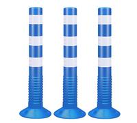 SaryEdge Poste delimitador de tráfico, Cono delimitador de tráfico con Base Desmontable, bolardo Reflectante de Seguridad para estacionamiento, Barra para Garaje/Obra/re，Blue-3 Pcs