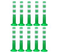 SaryEdge Poste delimitador de tráfico, Cono delimitador de tráfico con Base Desmontable, bolardo Reflectante de Seguridad para estacionamiento, Barra para Garaje/Obra/re，Green-10 Pcs