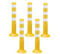 SaryEdge Poste delimitador de tráfico, Cono delimitador de tráfico con Base Desmontable, bolardo Reflectante de Seguridad para estacionamiento, Barra para Garaje/Obra/re，Yellow-5 Pcs