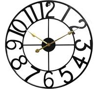 SaryEdge Reloj de Pared Moderno, Reloj de Pared Retro, Reloj de Pared Decorativo para jardín, Reloj de Pared Vintage, Reloj de Pared operado para Cocina, Sala de Estar, Dormitorio,Vintage Gold-B