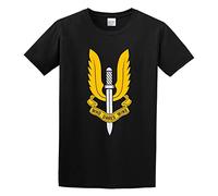 SAS United Special Forces Army Men Black T-Shirt Print Unisex Cotton tee Shirt M