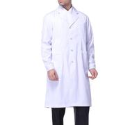 Sasairy Unisex Bata Médico Manga Larga Bata de Laboratorio Enfermera Sanitaria de Trabajo para Médicos Científico