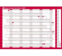 Sasco 2027 Super Compact Year Wall Planner with wet wipe pen & pack of 388 stick