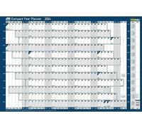 Sasco Planificador de pared anual compacto 2024, calendario de borrado en seco estilo mini pizarra blanca, planificador de pared pequeño con bolígrafo de borrado en seco, clip para bolígrafo y