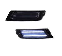 SASFDSG Intermitentes Laterales Luces LED Ámbar Doble Color Para Jeep Para Liberty 2005-2007 Parachoques Delantero Coche Señal Giro Esquina Estacionamiento DRL Intermitente lateral(Smoked Lens)