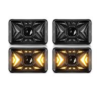 SASFZ Faros Delanteros Faro Delantero Coche 4x6 Pulgadas Con DRL/faro Señal Giro Proyector Faros 12v Y 24V Haz Alto Bajo Para Lámpara SUV Motocicleta Faros Principales(4PCS)