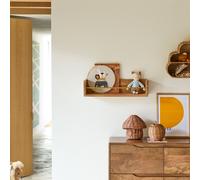 Sasha - Estantería infantil para pared de teca maciza de 60 cm H 15 x B 60 x T 20 cm