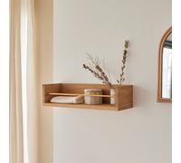 Sasha - Estantería mural de baño de teca maciza de 60 cm H 15 x B 60 x T 20 cm