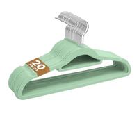 Sasha Morel Paquete de 20 Perchas de Terciopelo Antideslizantes para Ropa, ahorran Espacio con Organizador de Corbatas y Ganchos giratorios, para Guardar Ropa, Color Verde Menta