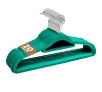 Sasha Morel Paquete de 20 Perchas de Terciopelo Antideslizantes para Ropa, Ahorro de Espacio, con Organizador de Corbatas y Ganchos giratorios, Color Verde