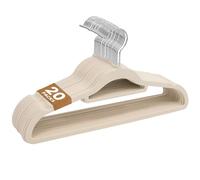 Sasha Morel Paquete de 20 perchas de terciopelo | Perchas antideslizantes para ropa con organizadores de corbatas | Perchas que ahorran espacio con ganchos giratorios de 360° para almacenamiento en el