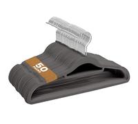 Sasha Morel Paquete de 50 Perchas de Terciopelo Antideslizantes para Ropa, ahorran Espacio con Organizador de Corbatas y Ganchos giratorios, Color Gris