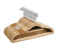 Sasha Morel Paquete de 50 Perchas de Terciopelo Antideslizantes para Ropa, Ahorro de Espacio, con Organizador de Corbatas y Ganchos giratorios, para Almacenamiento de Ropa, Color Gris Pardo