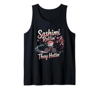 Sashimi Rollin They Hatin Sushi Ciclista Comida Japonesa Divertida Camiseta sin Mangas