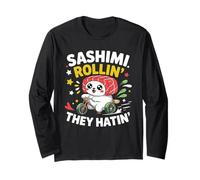 Sashimi Rollin They Hatin Sushi Ciclista Comida Japonesa Divertida Manga Larga