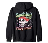 Sashimi Rollin They Hatin Sushi Ciclista Comida Japonesa Divertida Sudadera con Capucha