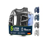 SASMO Chaleco Hidratación Running 5L Unisex - Mochila Ligera 270g con Bolsa De Agua 2L Y 8 Bolsillos para Trail M-XL