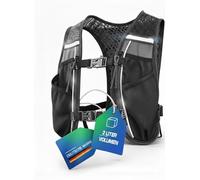 SASMO Chaleco para correr para hombre y mujer, 2 l, ultraligero, 210 g y transpirable, mochila para correr, 7 bolsillos, chaleco de correr para hombre, chaleco de hidratación para correr (negro, 2 L)