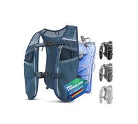 SASMO Chaleco para correr para hombre y mujer, 5 l, ultraligero, 270 g y transpirable, mochila para correr, 8 bolsillos, chaleco de correr para hombre, chaleco de hidratación para correr (azul, con