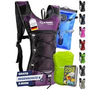 SASMO® Mochila de hidratación (baya) con compartimento térmico, mochila de hidratación para correr, ultraligera, 300 g, con bolsa de hidratación de 2 l, sin BPA, mochila de hidratación para bicicleta