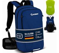 SASMO® - Mochila para bicicleta (14 + 3 l, con compartimento térmico, alas de cadera y red para casco, ultraligera, 560 g, incluye funda para la lluvia y el teléfono móvil)