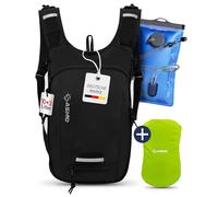 SASMO® Mochila para bicicleta de 10 + 3 l, con bolsa de hidratación, compartimento térmico y red para casco, mochila MTB de 10 l y mochila de esquí, mochila impermeable para bicicleta, protección