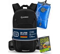SASMO® Mochila para bicicleta de 20 l con bolsa de hidratación (negro) - Compartimento térmico y red para casco, mochila MTB & mochila de esquí, ultraligera, 550 g, mochila impermeable - protección