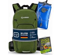 SASMO® Mochila para bicicleta de 20 l con bolsa de hidratación (verde) - Compartimento térmico y red para casco, mochila MTB y mochila de esquí, ultraligera, 550 g, mochila impermeable para bicicleta