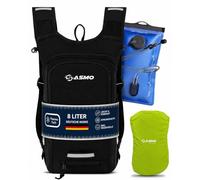 SASMO® Mochila pequeña para bicicleta de 8 L con bolsa de hidratación, compartimento térmico y red para casco, mochila MTB y mochila de esquí, ultraligera, 450 g, mochila para bicicleta impermeable