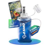 SASMO® Soft Flask 1 x 250 ml libre de BPA y ultraligero | SoftFlask - Tapa protectora y válvula de alto flujo | Botella plegable para correr, senderismo, ciclismo y aire libre | Botella suave plegable