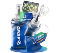SASMO® Soft Flask 2 x 150 ml, libre de BPA y ultraligero, tapa protectora y válvula de alto flujo | botella plegable para correr, senderismo, ciclismo y aire libre | botella de agua suave plegable