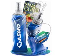 SASMO® Soft Flask 2 x 350 ml, libre de BPA y ultraligero, tapa protectora y válvula de alto flujo | botella plegable para correr, senderismo, ciclismo y aire libre | botella de agua suave plegable