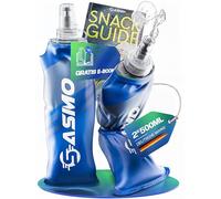 SASMO® Soft Flask 2 x 500 ml libre de BPA y ultraligero | Tapa protectora y válvula de alto flujo | Botella plegable para correr, senderismo, ciclismo y aire libre | botella de agua suave plegable