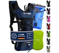 SASMO Sports Mochila Running Ultraligera 6L 300g con Bolsa Hidratación 2L, Bolsillo Térmico y Funda Lluvia para Trail